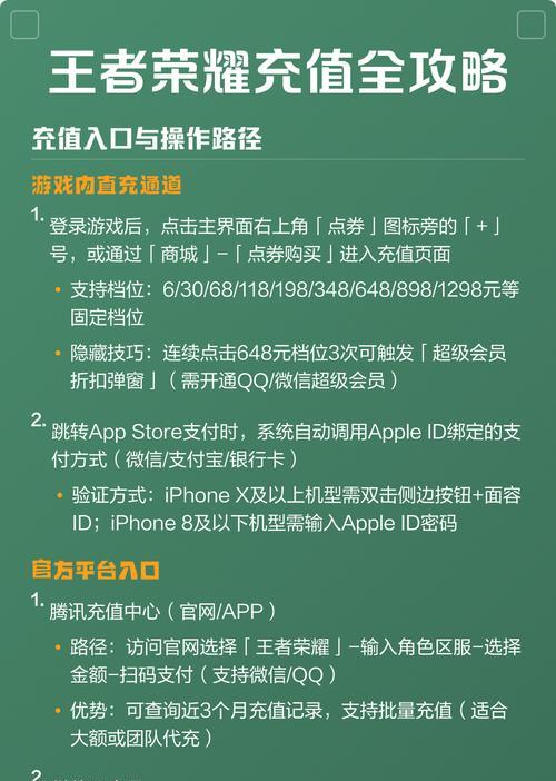 iphone王者荣耀充值方法是什么？充值流程如何操作？